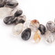 1 Strand Black Rutile Smooth Pear Briolettes - Tourmilated Quartz Smooth Beads 11mmx9mm-17mmx10mm 9 Inches BR142