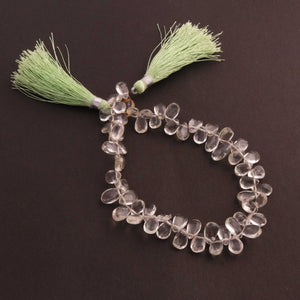 1 Strand Green Amethyst Smooth pear Shape Briolettes - Green Amethyst pear Beads 7mmX6mm-12mmx6mm 8.5 Inches BR170