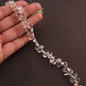 1 Strand Green Amethyst Smooth pear Shape Briolettes - Green Amethyst pear Beads 7mmX6mm-12mmx6mm 8.5 Inches BR170