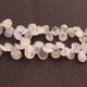 1 Strand White Rainbow Moonstone Faceted Briolettes - Pear Drop Beads Briolettes 7mmx5mm-11mmx6m 8 Inches BR196