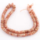 1  Strand Peach Moonstone Smooth Rondelles -  6mm-11mm-17 Inches BR1179