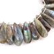 1 Strand Labradorite Faceted Briolettes - Semi Precious  Long Pear Shape Briolettes - 19mmx9mm-32mmx12mm - 9 Inches- BR02052