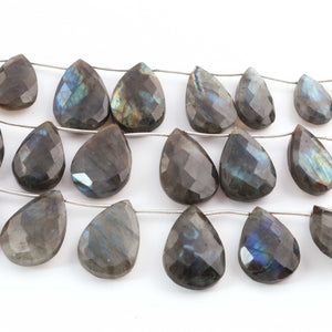 1 Strand Labradorite Faceted Briolettes - Pear Shape  Briolettes - 19mmx14mm- 29mmx19mm-8.5 Inches- BR1431