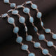 1 Feet Beautiful Turquoise Cushion Shape Connector Chain, 925 Sterling Silver Bezel Continuous Connectors Chain - 12mmx18mm SRC0021