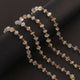 1 Feet Multi Aquamarine 5mm-6mm Rosary Style Beaded  Chain- Multi Aquamarine Beads 925 Sterling Vermeil  Chain SRC0010