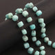 1 Feet Amazonite Cube Shape 7mm Rosary Style Beaded  Chain-  Amazonite Beads 925 Oxidized Sterling Silver Chain SRC0029