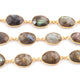 1 Feet Beautiful Labradorite Oval Shape Connector Chain, 925 Sterling Vermeil Bezel Continuous Connectors Chain - 12mmx22mm SRC0022