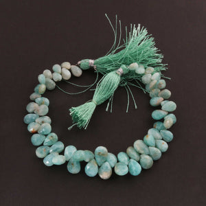 1 Strand  Amazonite Faceted Briolettes - Pear Shape Briolettes -6mmx5mm-11mmx8mm - 8 Inches br01714