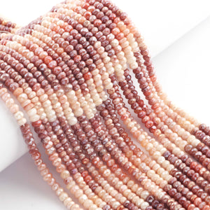 1  Strand Beautiful Shaded Pink Silverite Faceted Roundelles  - Semi Precious Gemstone Rondelles Beads -3mm-4mm - 13 Inches BR01150