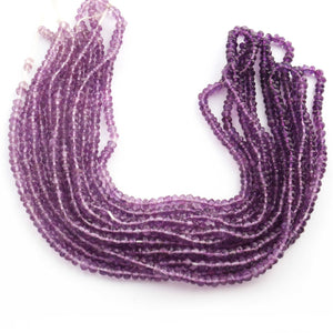 1 Long Strand Shaded Amethyst Faceted Rondelles -Semi Precious Rondelles 3mm-4mm -18 Inches BR0781