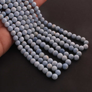 1 Strand Blue Oregon Smooth Round Beads  - Blue Opal Rondelles 7mm 16 Inches BR948