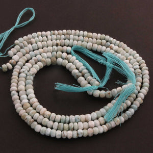 1  Long Strand Larimar Faceted Roundelles - Semi Precious Gemstone Rondelles  Shape Beads 6mm-14 Inches BR1521