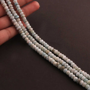 1  Long Strand Larimar Faceted Roundelles - Semi Precious Gemstone Rondelles  Shape Beads 6mm-14 Inches BR1521