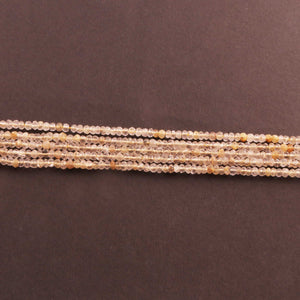 5 Strand Golden Rutile  Faceted Rondelles  - 4mm 13 Inches BR3833