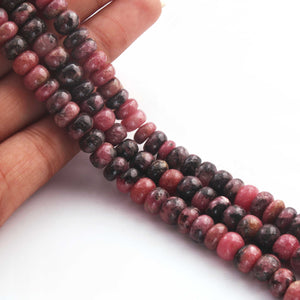 1 Long Strand  Rhodonite  Smooth Round Balls beads - Gemstone ball Beads 7mm-8mm 8 Inches BR929