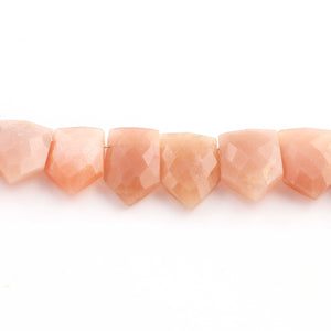 1 Strand Peach Moonstone Faceted Briolettes - Fancy Shape Briolettes- 13mmX11mm-18mmx12mm 10 Inch BR273