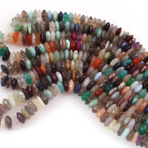 AAA Top Quality 1 Long Strand Multi Stone German Cut Faceted Briolettes  , German Cut Beads - 5mm-8mm ,16 Inches BR03365 - Tucson Beads