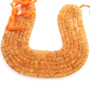 1 Strand Citrine Smooth Heishi Wheel  Briolettes - Wheel  Briolettes  6mm-10mm 13 Inch BR258