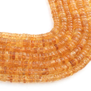 1 Strand Citrine Smooth Heishi Wheel  Briolettes - Wheel  Briolettes  6mm-10mm 13 Inch BR258