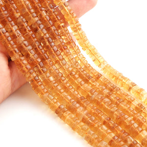 1 Strand Citrine Smooth Heishi Wheel  Briolettes - Wheel  Briolettes  6mm-10mm 13 Inch BR258