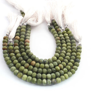 1 Strand Green Aventurine Faceted Round Balls  -  Faceted Roundelles - 8mm 8 Inch BR950