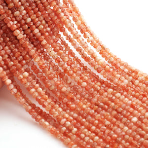 1 Long Strand Sun Stone Faceted Rondelles - Round Shape  Rondelles 3mm-4mm-13 Inches BR256