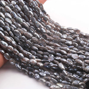 1 Strand Excellent Quality Labradorite Silver Coated Briolettes- Oval Shape Briolettes - 7mmx5mm-14mmx6mm - 12.5 Inches- BR946