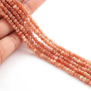 1 Strand Sunstone Faceted Rondelles-Gemstone Beads 3mm-4mm 12 Inch BR252