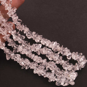 1  Strand Natural Crystal Quartz Chip Shape Semi Precious Uncut Beads, Gemstone Crystal Quartz Smooth Beads Necklace 11mmx5mm 35 Inches BR947