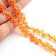 1 Long Strand Carnelian Faceted Briolettes - Heart Shape Briolettes  7mm-6mm 9 Inches BR252