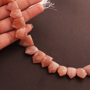 1 Strand Peach Moonstone Fancy Beads Briolettes - Fancy Shape Beads 15mmX10mm-19mmx13mm 10 Inch BR255