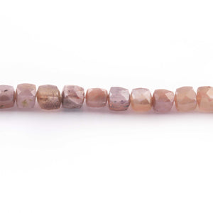 1  Strand Chocolate Moonstone Faceted  Briolettes -Cube Shape  Briolettes  8mm-9.5 Inches BR945