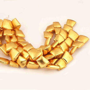 1 Strand Gold Plated Designer Copper Square Shape Beads, Copper Beads, Jewelry Making, 17mmx14mm GPC1372 - Tucson Beads