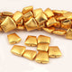 1 Strand Gold Plated Designer Copper Square Shape Beads, Copper Beads, Jewelry Making, 17mmx14mm GPC1372 - Tucson Beads