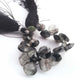 1 Strand Black Rutile  Faceted Briolettes  -Heart Shape Briolettes  13mmx12mm -5 Inches BR951