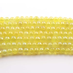 1 Long Strand Lemon Quartz Smooth Round Balls beads - Gemstone ball Beads 6-7mm 8 Inches BR952