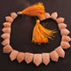 1 Strand Peach Moonstone  Faceted Briolettes- Fancy Shape Briolettes 12mmx9mm-19mmx13mm 10 Inch BR240