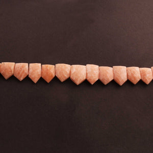 1 Strand Peach Moonstone  Faceted Briolettes- Fancy Shape Briolettes 12mmx9mm-19mmx13mm 10 Inch BR240