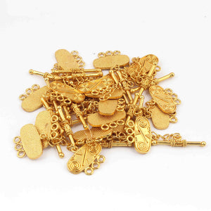 10 Pcs Fine Quality Gold Plated Toggle Beads - Metal Beads - Toggle Clasp 55mmx22mm GPC1377 - Tucson Beads