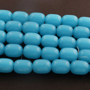 1 Strand Blue Chalcedony Smooth Drum Beads - Smooth Drum Beads 16mmx12mm 16 inches BR211