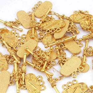 10 Pcs Fine Quality Gold Plated Toggle Beads - Metal Beads - Toggle Clasp 55mmx22mm GPC1377 - Tucson Beads