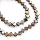 1 Strand Black Spinel Golden Coating Faceted square /Oval shape  Briolettes --8mmx8mm 8 Inches BR338