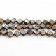 1 Strand Black Spinel Golden Coating Faceted square /Oval shape  Briolettes --8mmx8mm 8 Inches BR338