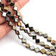 1 Strand Black Spinel Golden Coating Faceted square /Oval shape  Briolettes --8mmx8mm 8 Inches BR338