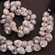 1 Strands  Light Grey Silverite Faceted Briolettes - Heart Shape  Briolettes - 13mm-16mm 7 Inches BR397