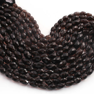 1 Strands Smoky Quartz Faceted Oval Briolettes - Smoky Quartz Oval Beads 9mmx7mm-10mmx8mm 8Inches BR979