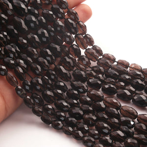 1 Strands Smoky Quartz Faceted Oval Briolettes - Smoky Quartz Oval Beads 9mmx7mm-10mmx8mm 8Inches BR979