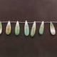 1 Strand Shaded Green Chalcedony Smooth Briolettes -Long Pear Drop Shape Briolettes - 40mmx10mm-50mmx11mm - 8 Inches BR2972 - Tucson Beads