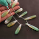 1 Strand Shaded Green Chalcedony Smooth Briolettes -Long Pear Drop Shape Briolettes - 40mmx10mm-50mmx11mm - 8 Inches BR2972 - Tucson Beads