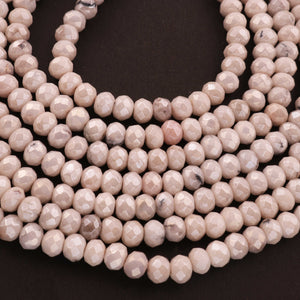 1 Strands White Silverite Faceted Rondelles - Roundel Beads 6mm-7mm  8 Inches BR358